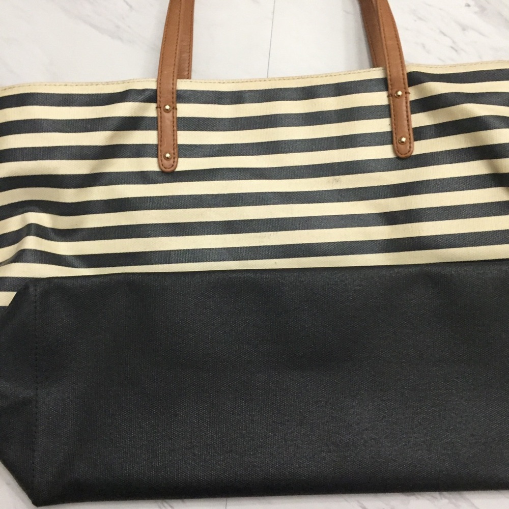 Rebecca Minkoff Navy Cream Striped Shoulder Bag - Picture 5 of 6